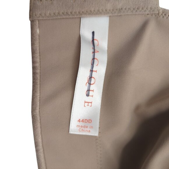 Cacique Lane Bryant 44DD Bra Taupe Polka Dot Balconette Backsmoother Support - Picture 7 of 9